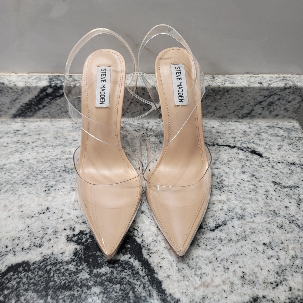 Steve Madden Vienne Clear Pointed Toe Stiletto Pu… - image 1